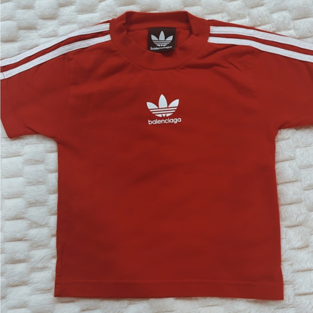 Toddler Balenciaga Red and White Short Sleeve Tee